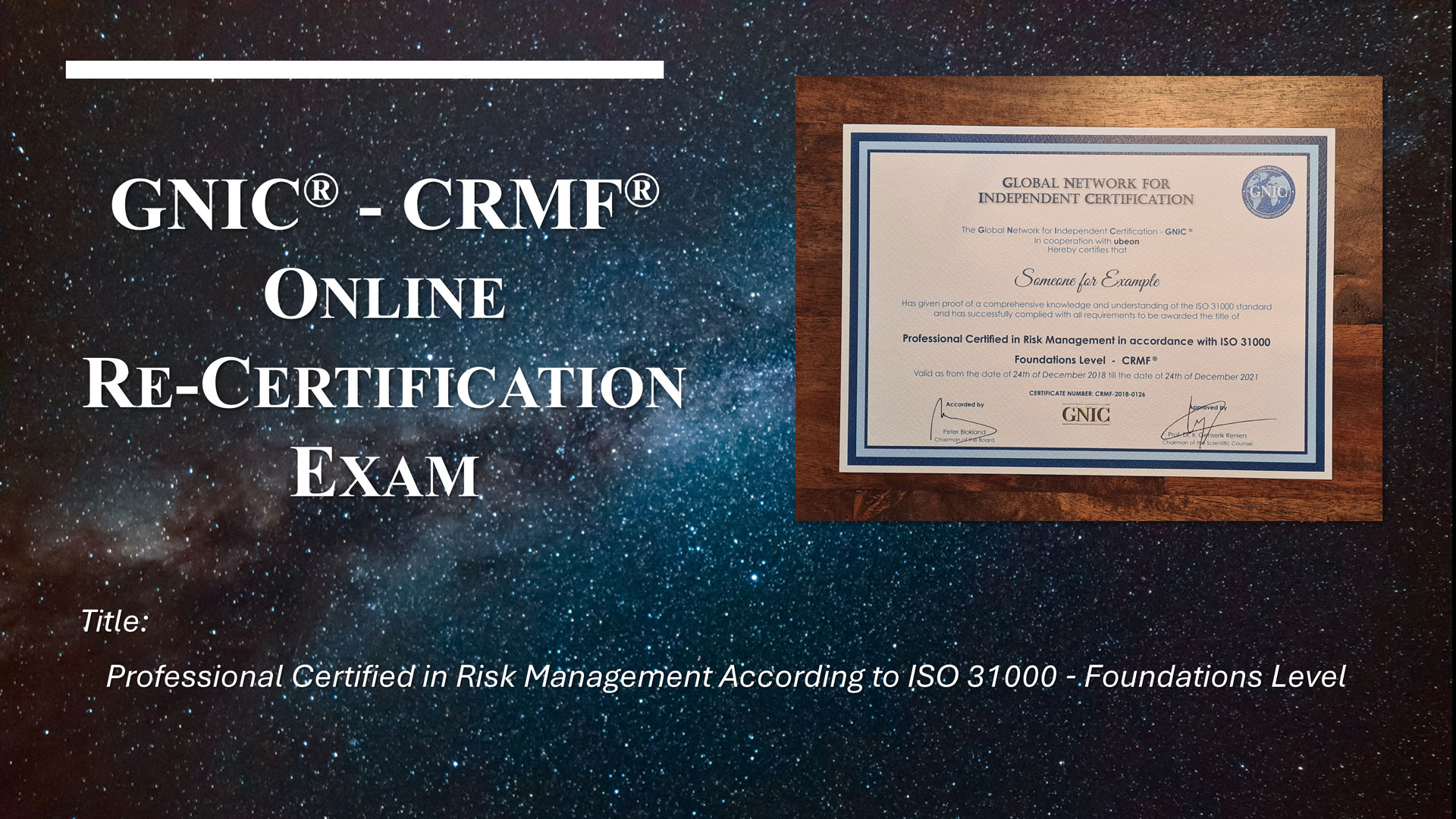 GNIC® CRMF® Re-Certification Exam GNIC® CRMF® Re-Certification Exam